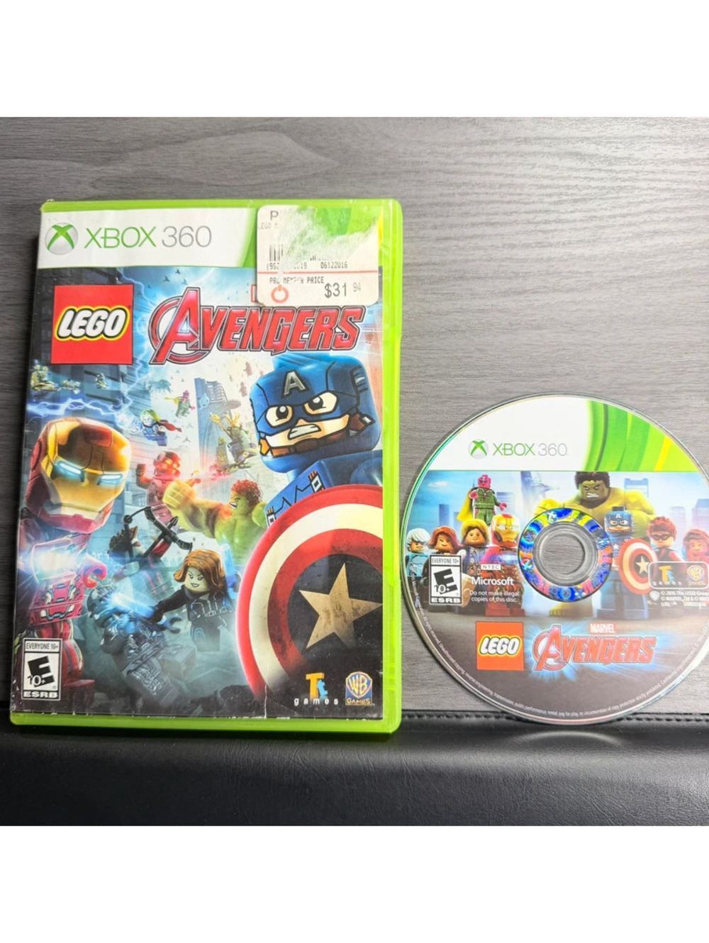 LEGO Marvel’s Avengers Microsoft Xbox 360 Game Disc Case Warner Bros 2016